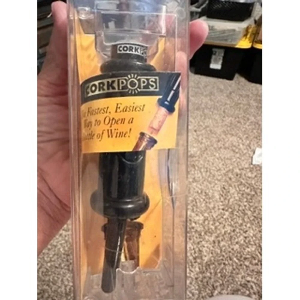 Cork Pops Black Air Pressure Wine Bottle Opener Original New Unopened